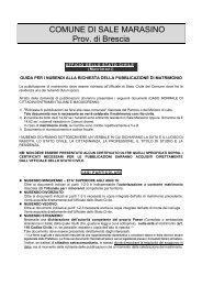 COMUNE DI SALE MARASINO Prov di Brescia