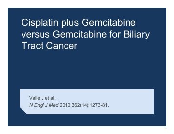 Cisplatin plus Gemcitabine versus Gemcitabine for Biliary Tract Cancer