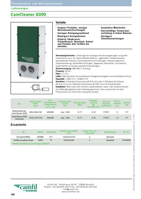 Filterklasse F5 - Camfil Farr