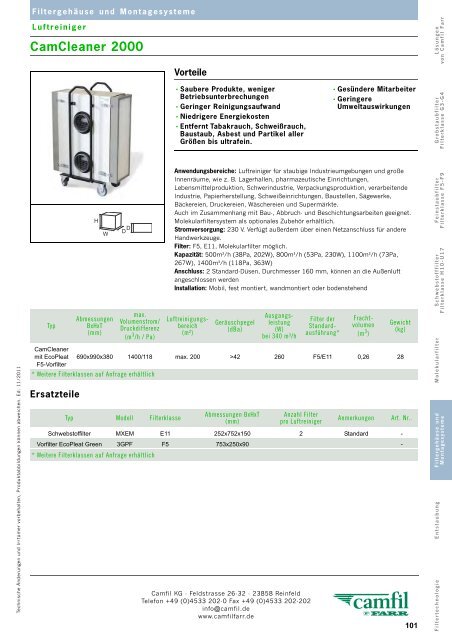 Filterklasse F5 - Camfil Farr