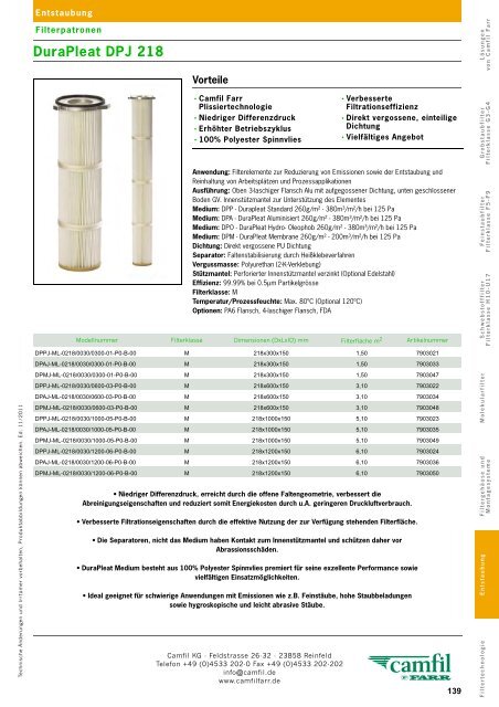 Filterklasse F5 - Camfil Farr