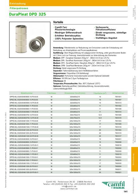 Filterklasse F5 - Camfil Farr