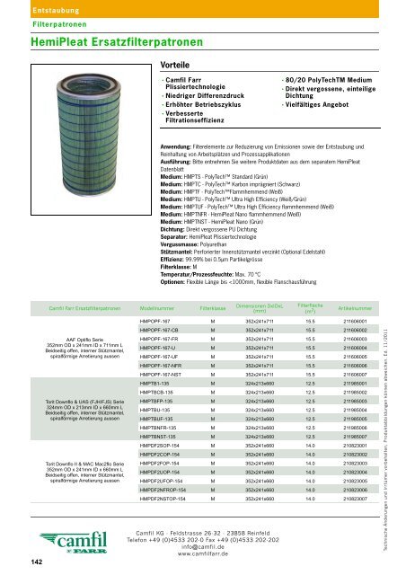 Filterklasse F5 - Camfil Farr