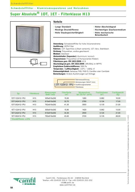 Filterklasse F5 - Camfil Farr