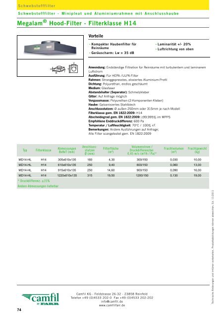 Filterklasse F5 - Camfil Farr