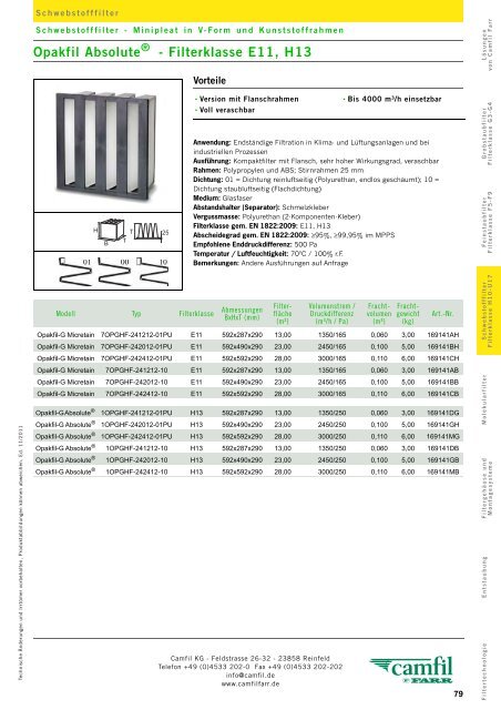 Filterklasse F5 - Camfil Farr