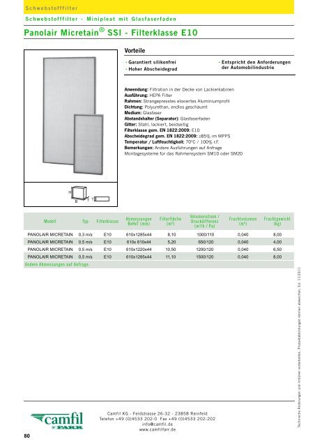 Filterklasse F5 - Camfil Farr