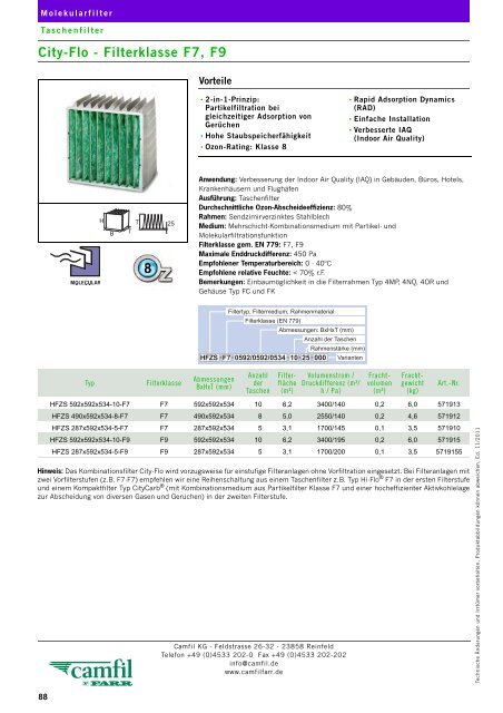 Filterklasse F5 - Camfil Farr