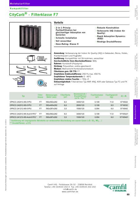 Filterklasse F5 - Camfil Farr