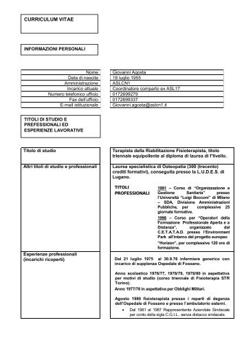 curriculum vitae - ASL CN1