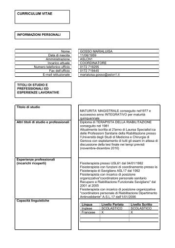 curriculum vitae - ASL CN1