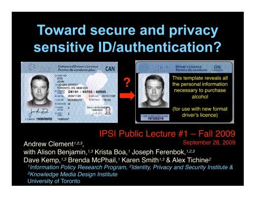 sensitive ID/authentication?