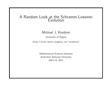 A Random Look at the Schramm-Loewner Evolution