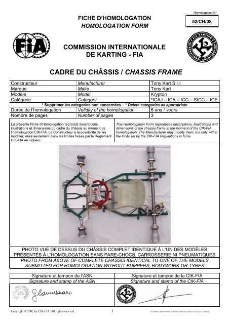 CADRE DU CHÂSSIS / CHASSIS FRAME