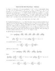 Math 312 Fall 2012 Final Exam â Solutions 1. Since e z = 0 for all z ...