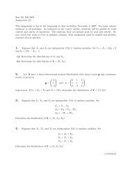 Stat 351 Fall 2007 Assignment #7 This assignment is due at the ...