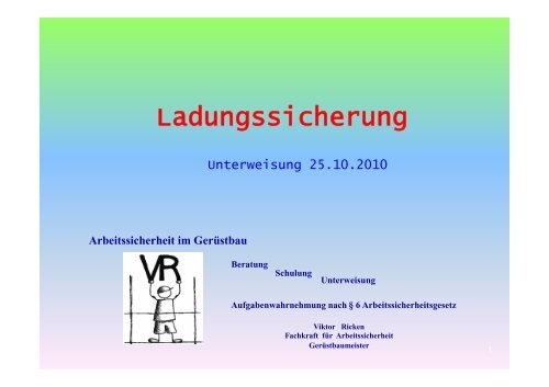 Ladungssicherung Vr Arbeitssicherheit Im Geruestbau De