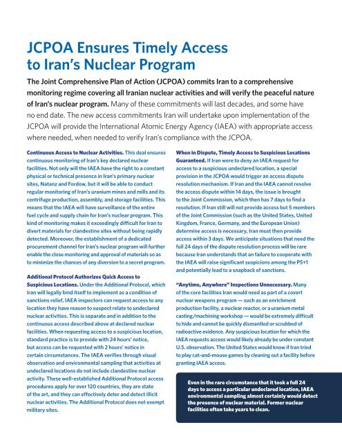 WHAT YOU NEED TO KNOW ABOUT THE JCPOA