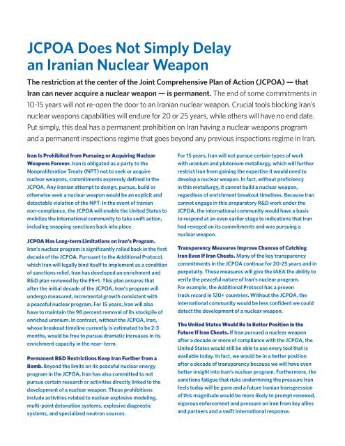 WHAT YOU NEED TO KNOW ABOUT THE JCPOA