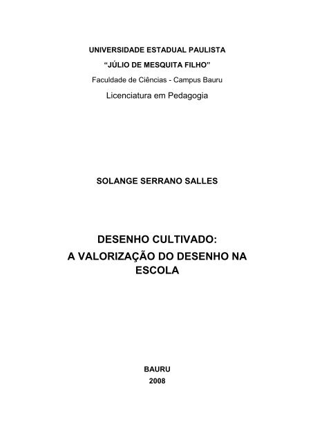 solange serrano salles desenho cultivado - Faculdade de Ciências