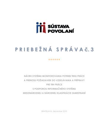 Priebežná správa NSP I č. 3 - Národná sústava povolaní