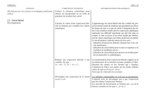 CLASSE DE QUATRIÃˆME DE L'ENSEIGNEMENT ... - Air De Math