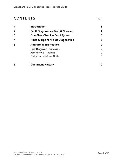 BROADBAND FAULT DIAGNOSTICS A BEST PRACTICE GUIDE