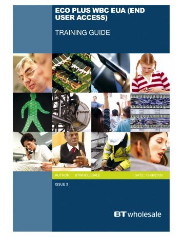 eco plus w bc eua (end user access) training guide - BT Wholesale