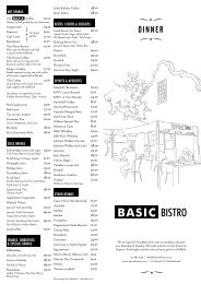 Dinner Menu - Basic Bistro