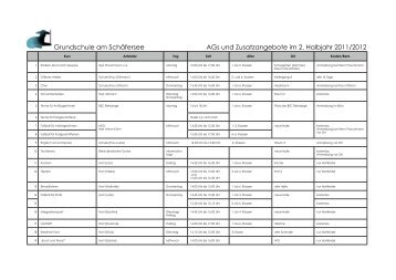 AG-Anmeldung - Grundschule am Schäfersee