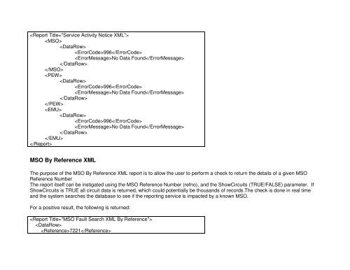 Broadband Customer Reporting – XML Release 2 Issue 16.8a