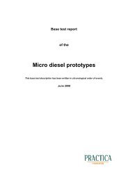 Base test report of the Micro diesel prototypes