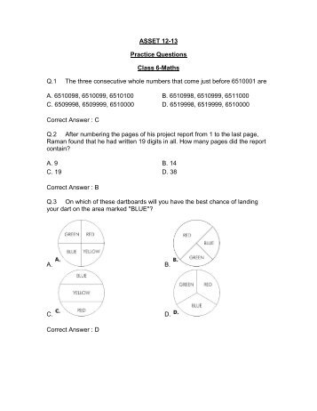 Asset Practice Questions Class 6 Set