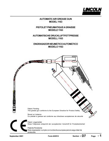 Air Grease Gun - Series "A" - SEC D7 - PAGE 1