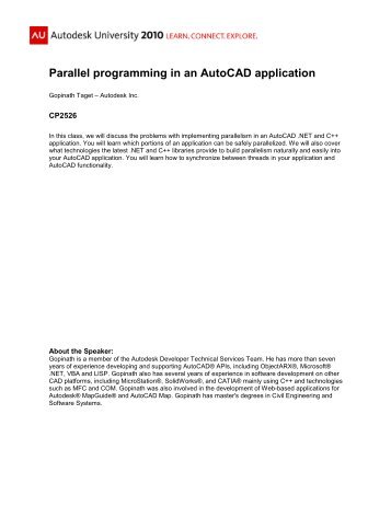 Parallel programming in an AutoCAD application - Autodesk