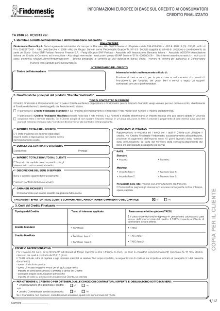 Template TA2636 - Area Clienti - Findomestic