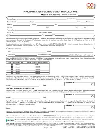 PROGRAMMA ASSICURATIVO COVER ... - Findomestic