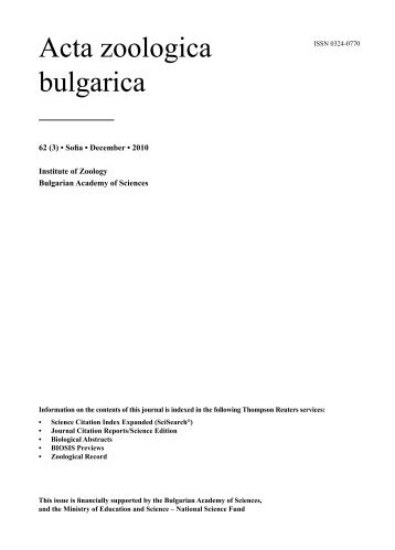 Acta zoologica bulgarica