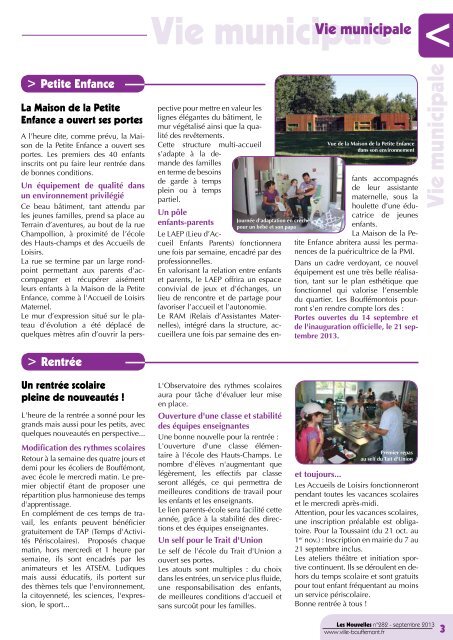 Bulletin municipal nÂ°282 - Septembre 2013 (pdf - 2,85 ... - BouffÃ©mont