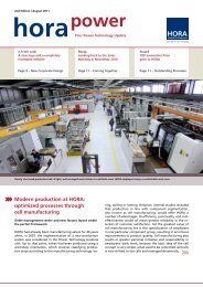 Modern production at  HORA: optimized processes through cell ...