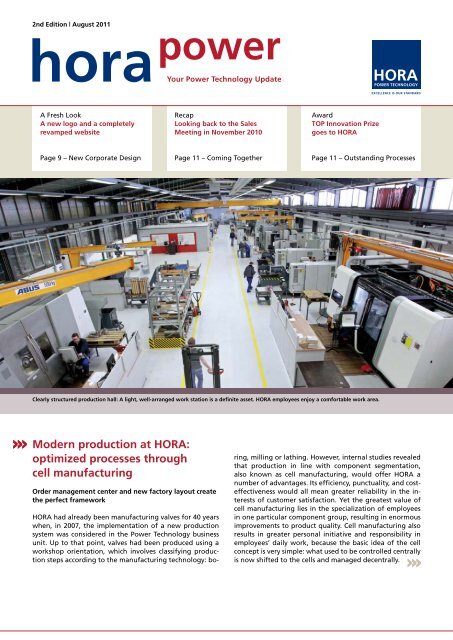 Modern production at  HORA: optimized processes through cell ...