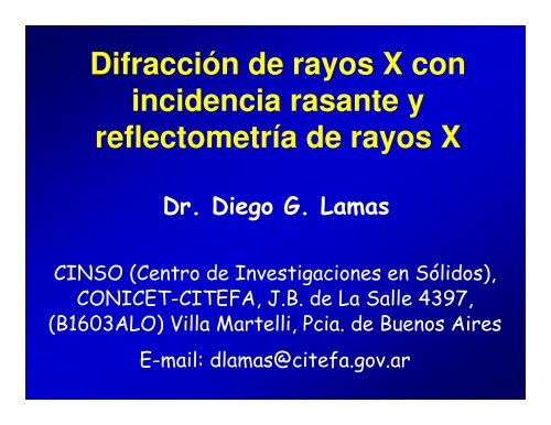 Difraccion De Rayos X Con Incidencia Rasante Y Reflectometria De Rayos X