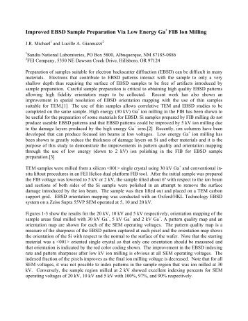 Improved EBSD Sample Preparation Via Low ... - FEI Company