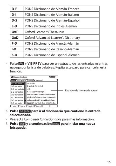 BDS-6100 Manual del usuario -  Franklin Electronic Publishers