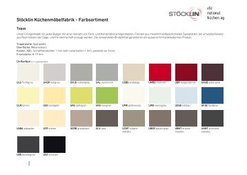 Stöcklin Küchenmöbelfabrik - Farbsortiment
