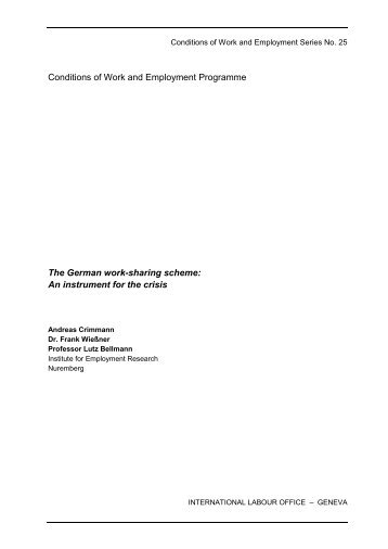 Conditions of Work and Employment Programme The German work ...