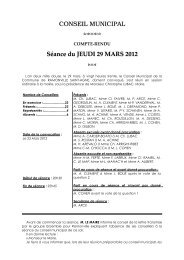 CONSEIL MUNICIPAL Séance du JEUDI 29 MARS 2012