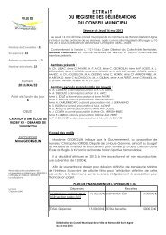 DU REGISTRE DES DÉLIBÉRATIONS DU CONSEIL MUNICIPAL