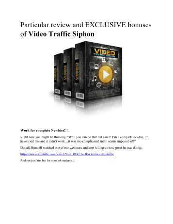 Video Traffic Siphon   soft anatomy review and giant bonuses pack! 