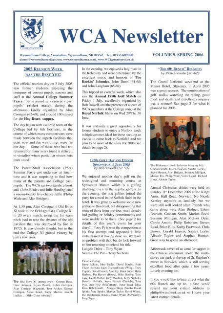 WCA Newsletter